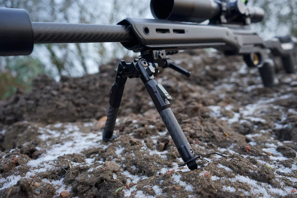 ATAC Bipod Long Carbon Tilt Picatiny 230 mm with rubber and Spike/Claw foot