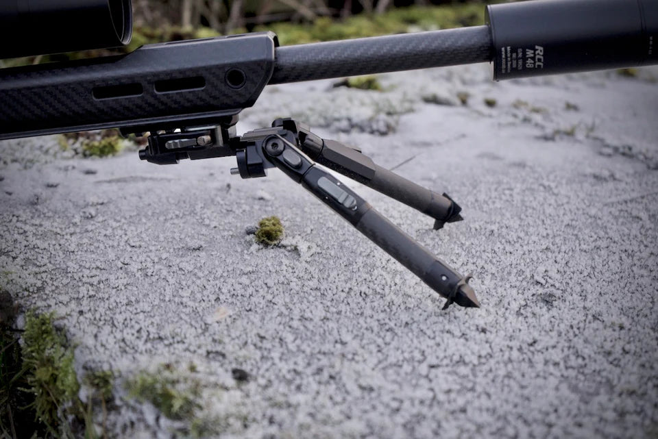 ATAC Bipod Long Carbon Tilt Picatiny 230 mm with rubber and Spike/Claw foot