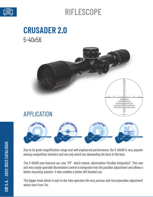 IOR Crusader 2.0 5-40X56 MOA FFP